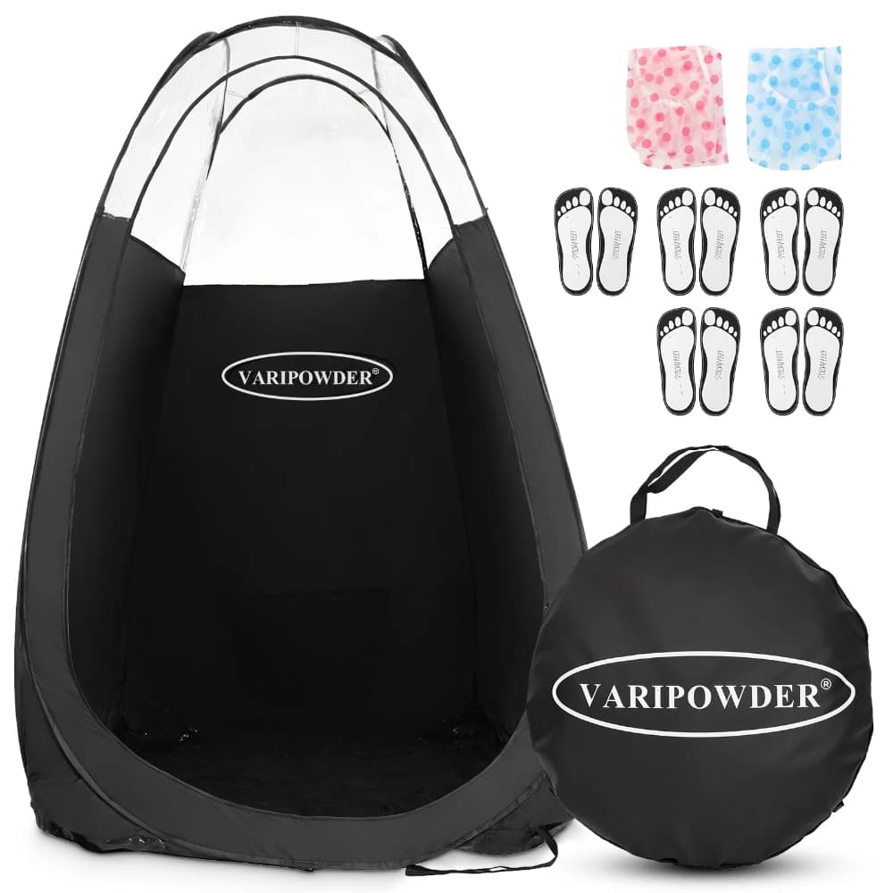 Black Spray Tanning Tent Portable Outdoor Camping Toilet / Shower Tent, Pop up Tanning Booths with Storage Bag, Clear Window