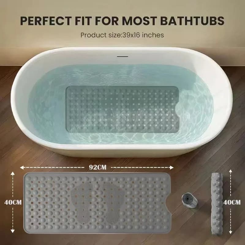 Tappetino da Bagno in Silicone con Ventose, Tappetino Speciale Antiscivolo per Vasca da Bagno, Tappetino Massaggiante