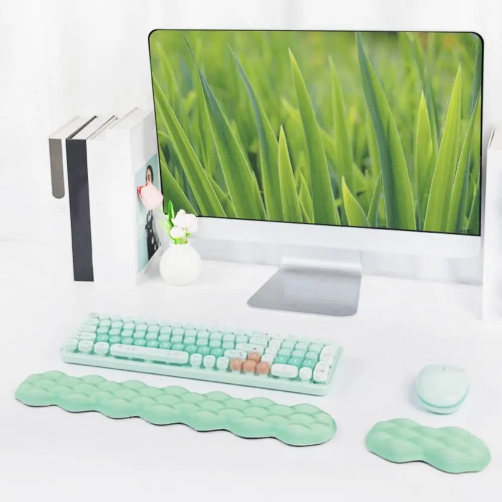 Tappetino per Mouse Ergonomico con Supporto per Polso, Antiscivolo, a Lento Ritorno, Cuscino Creativo e Confortevole per il Supporto della Mano