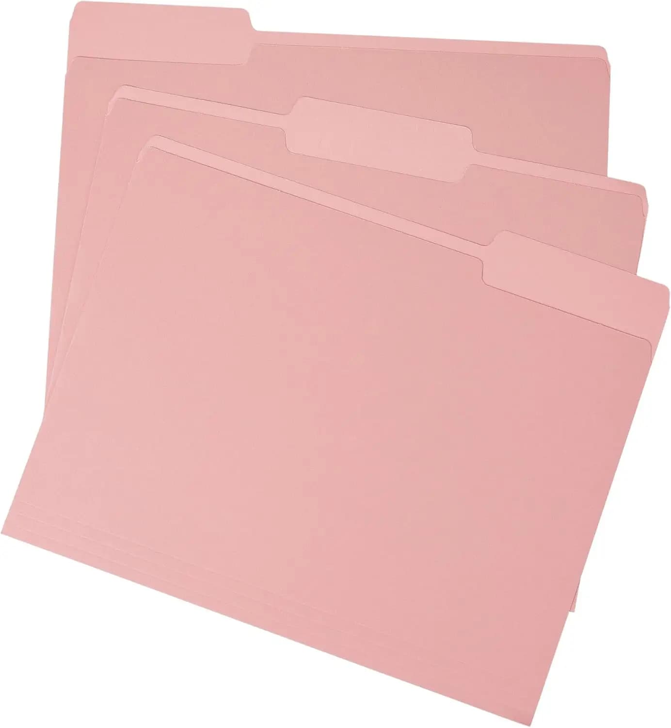 Colored File Folders with Tabs, 1/3 Cut Top Tabs, Letter Size, Durable 11pt Paper, Two Tone, Assorted Colors, 18 Pack