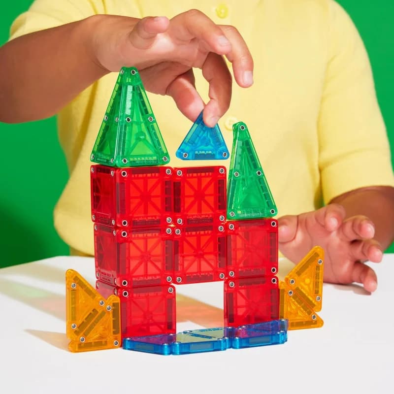 Set di costruzione magnetica da viaggio da 26 pezzi, mini blocchi di costruzione di piastrelle magnetiche 3D, giocattoli magnetici STEM giocattoli educativi per bambini