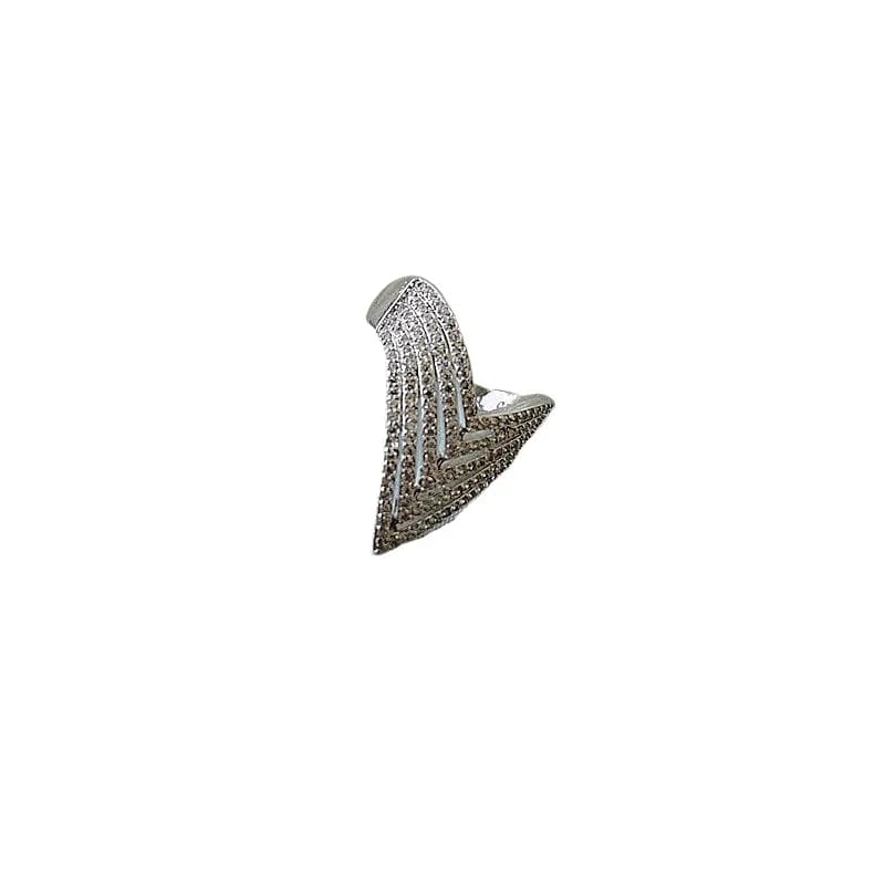 Anello da Donna H Fashion di Lusso Leggero con Diamanti Completi, Design Esagerato per Dito Indice, Accessorio di Nicchia dal Senso del Design
