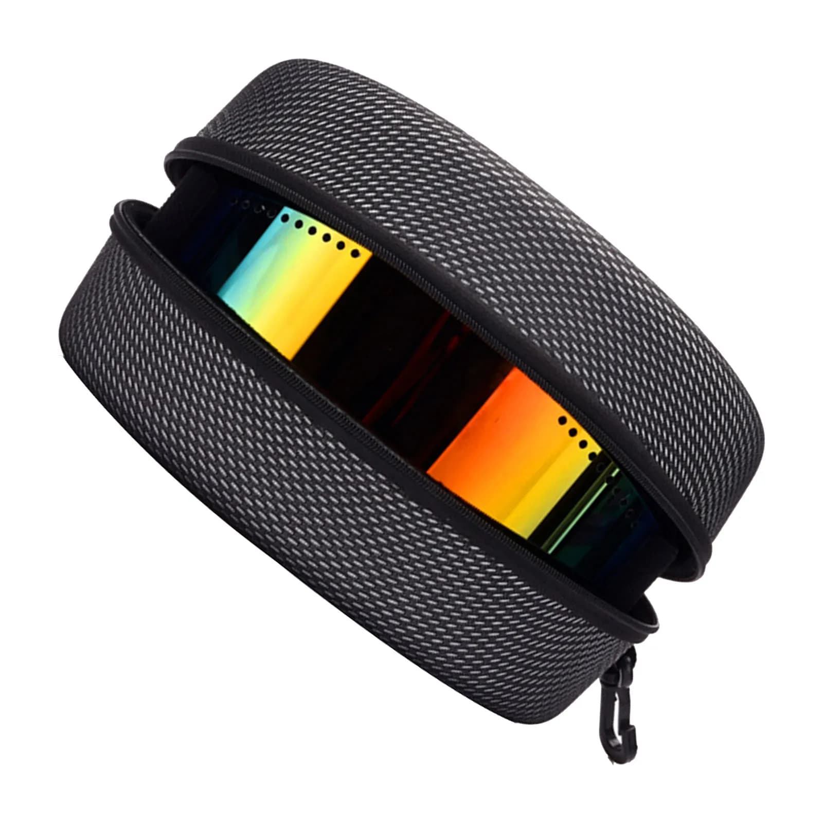 Hard Shell Eva Ski Goggle Case Extra Large Capacity Scratch Crush Waterproof Protection with Soft Villus Lining Zip Closure Hook