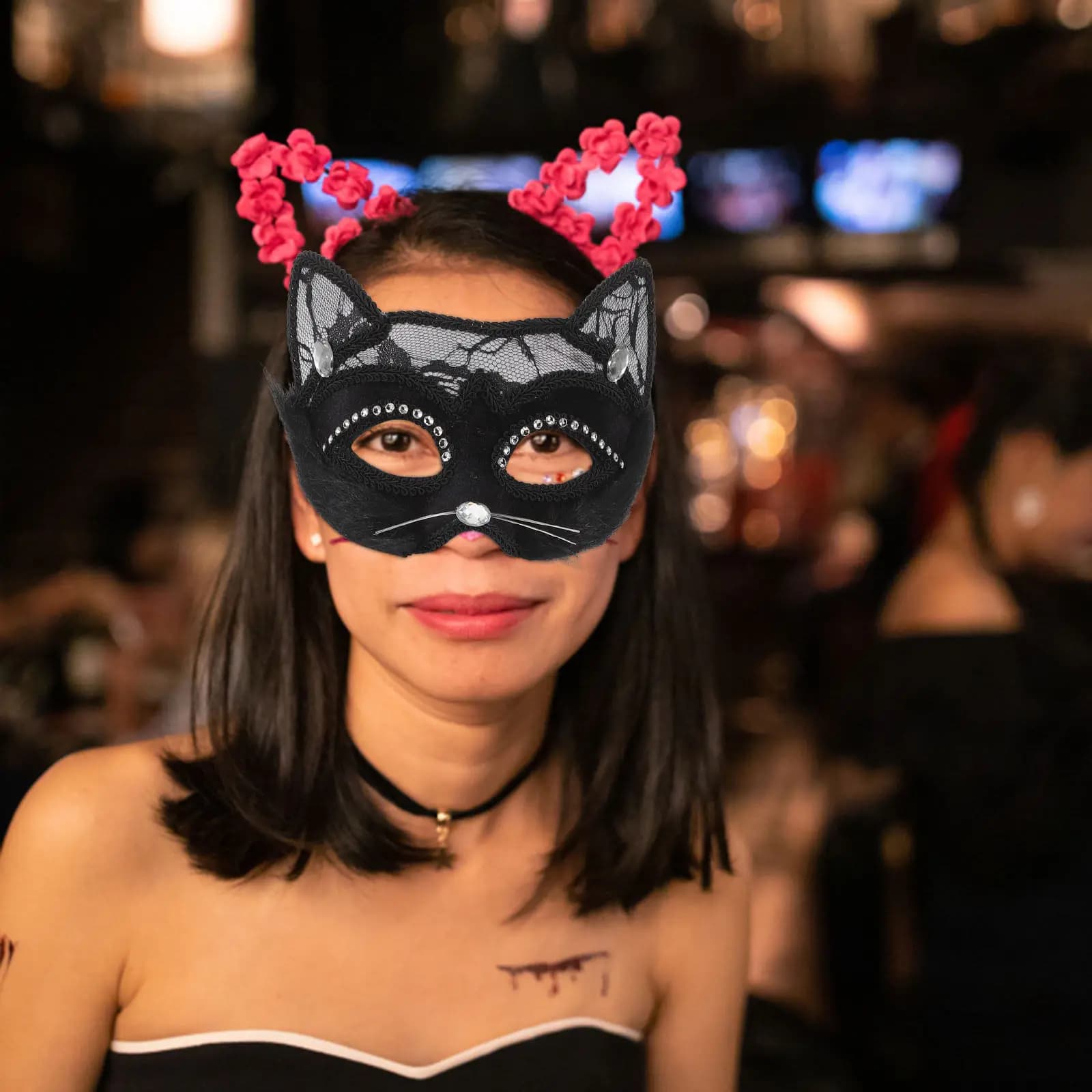 Cat Mask for Men Cosplay Bastuhangcc Masks Adults Face Masquerade Women Half Halloween Costumes
