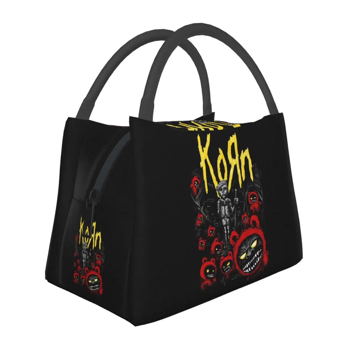 Borsa termica per il pranzo con logo Korn Rock Band per donna, contenitore per alimenti Bento, contenitore portatile, borsa termica per il pranzo