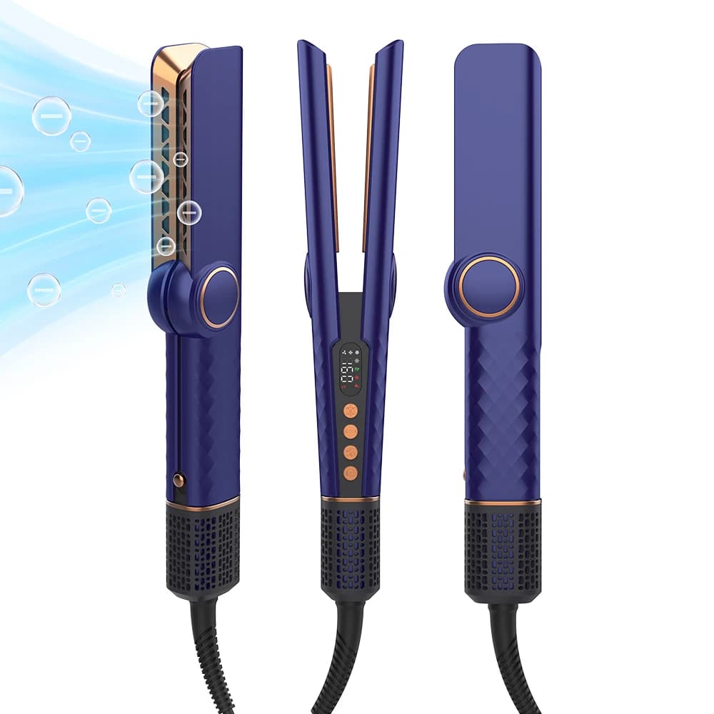 Ferro da stiro con flusso d'aria 2 in 1 piastra ionica per capelli asciugatura lisciatura piastra per capelli styling