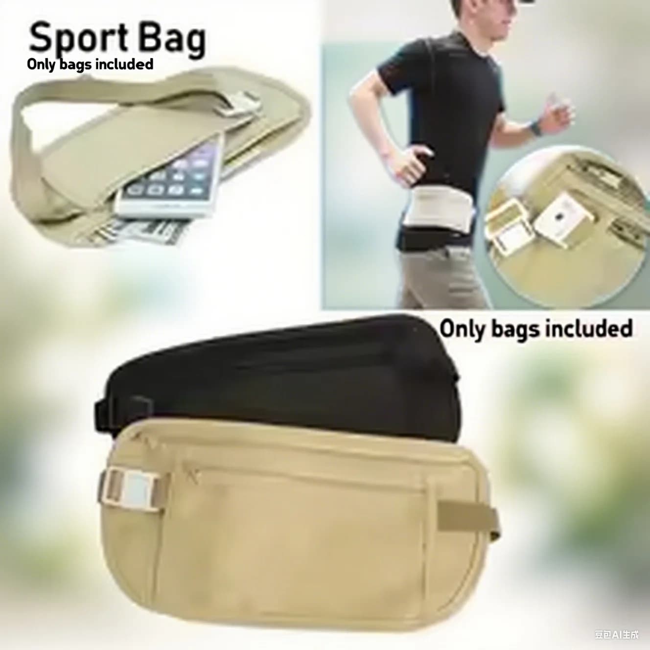 Sport Running Invisible Travel Waist Bag Hidden Safety Package Passport Case Covered Wallet Gift Pack B