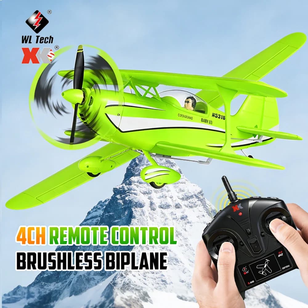 Aereo RC Wltoys A310, Aeromobile Telecomandato a 4 Canali con Motore Brushless, Modello in Schiuma ad Ala Fissa, Giocattolo Elicottero per Giochi all'Aperto per Ragazzi