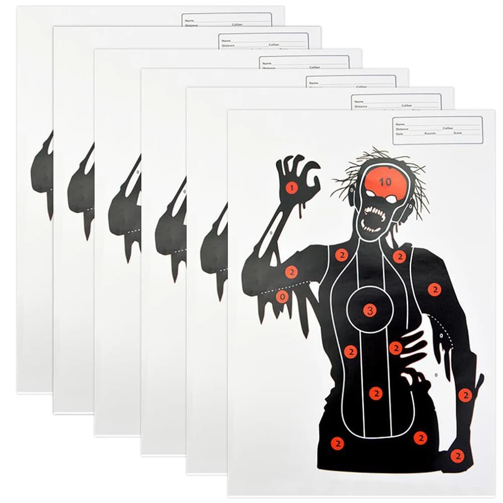 5/10/20pcs Bersagli da tiro 12x17" Bersagli da tiro in carta Bersagli da zombie scheletro per tiro a pistola Airsoft Arco Freccia Pellet