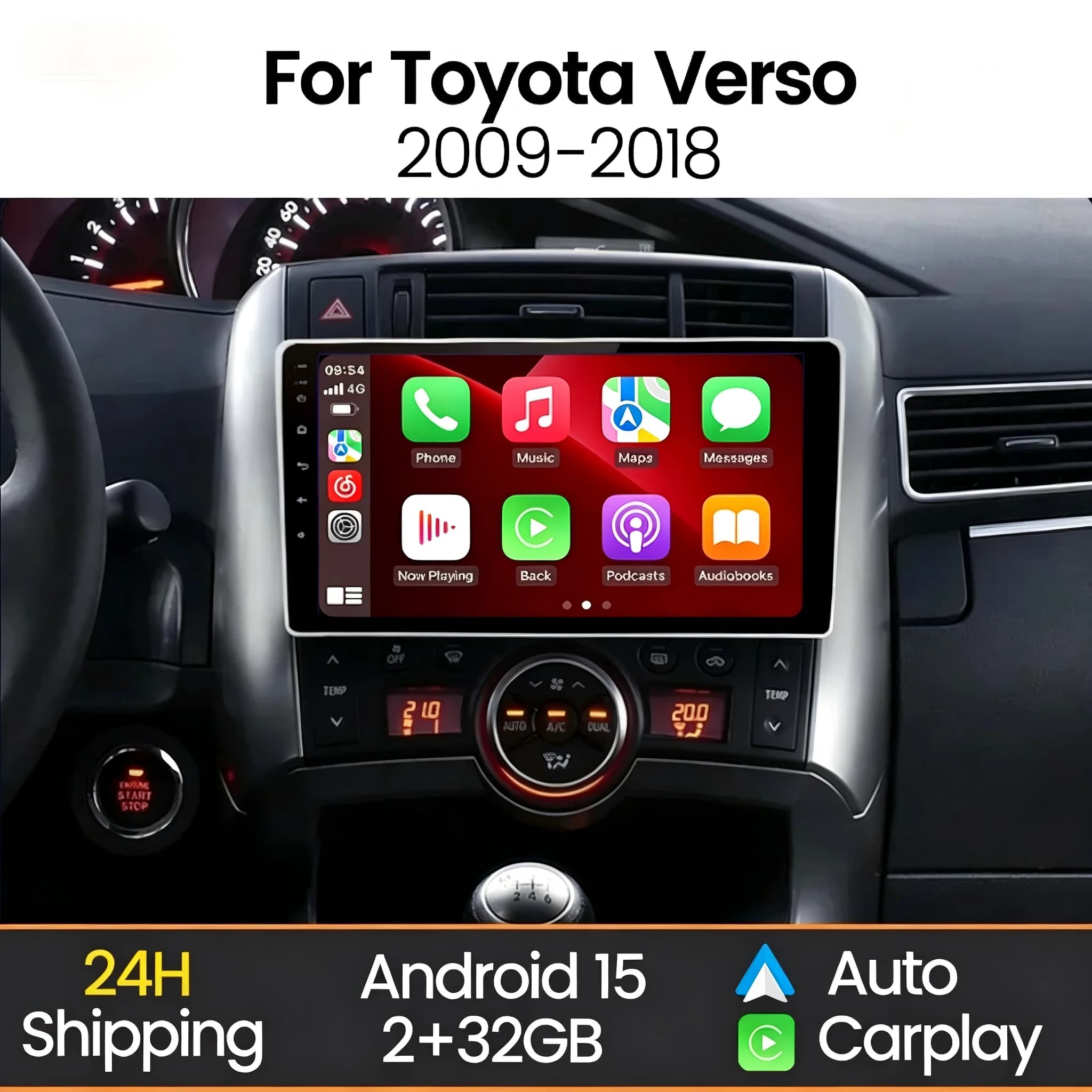 MEKEDE Android Auto Wirelesss CarPlay Car Radio Screen For Toyota Verso 2009-2018 Car Multimedia Video Player Navigation GPS