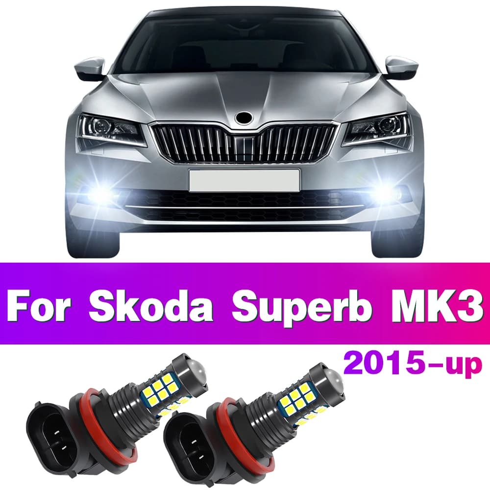 2 pcs LED car fendinebbia front lampadina for Skoda Superb MK3 2015 - 2020 2016 2017 2018 2019 car accessories