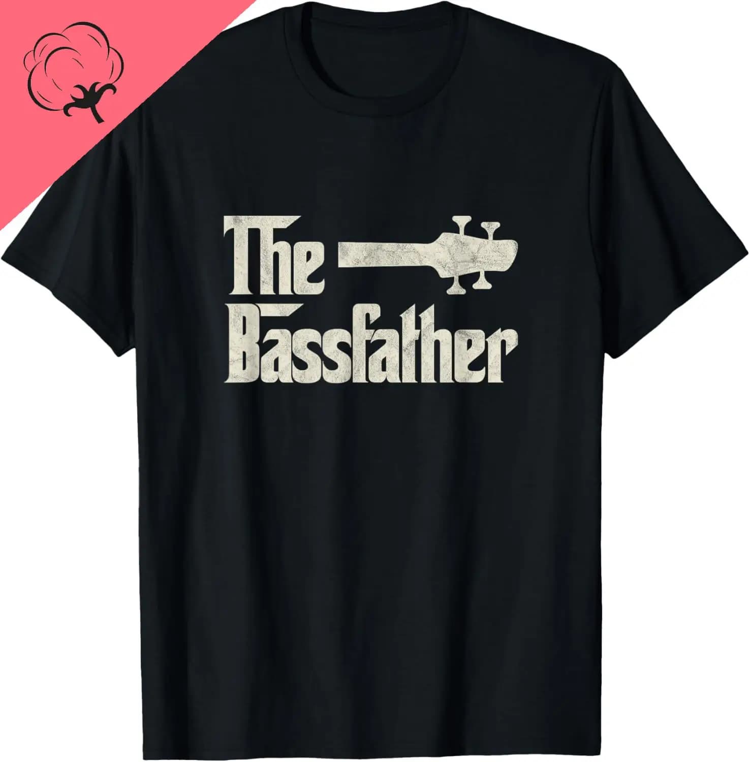 The Bassfather - Distressed Bass Player Dad Fathers Day t-shirt Cotton Print Original Design Gifts t-shirt Camisetas