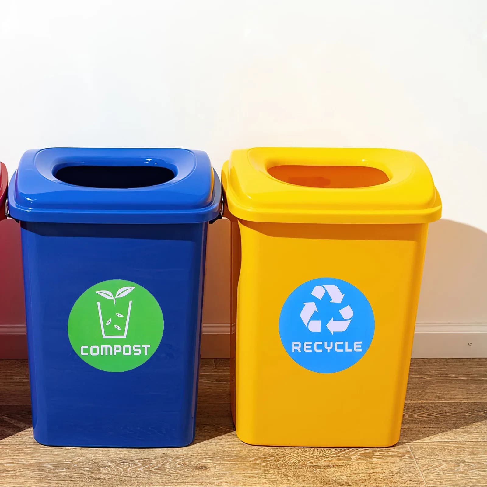 6 Pezzi Adesivi per la Classificazione dei Rifiuti, Etichette Decorative per la Raccolta Differenziata per Bidoni della Spazzatura, Adesivi per Contenitori di Riciclaggio per Uso Domestico