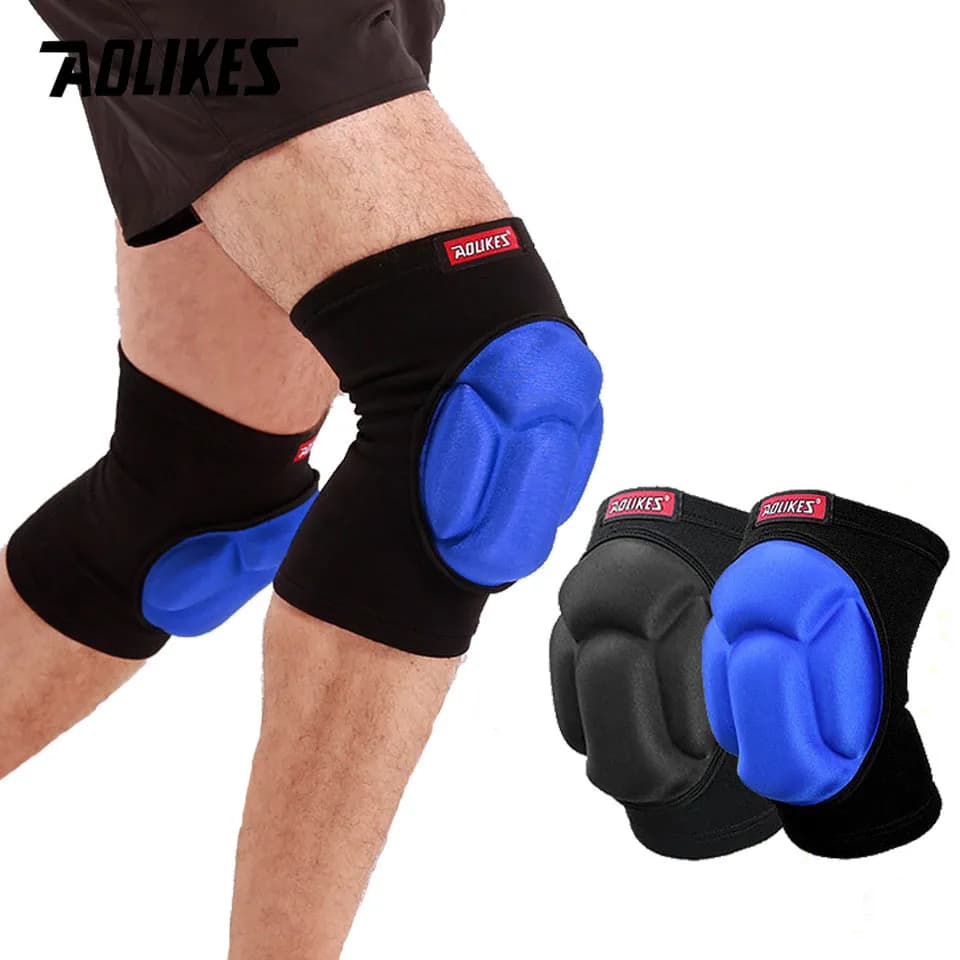 AOLIKES 1 paio di ginocchiere da pallavolo, spugna spessa anti-collisione, calda, antiscivolo, per calcio, yoga, danza