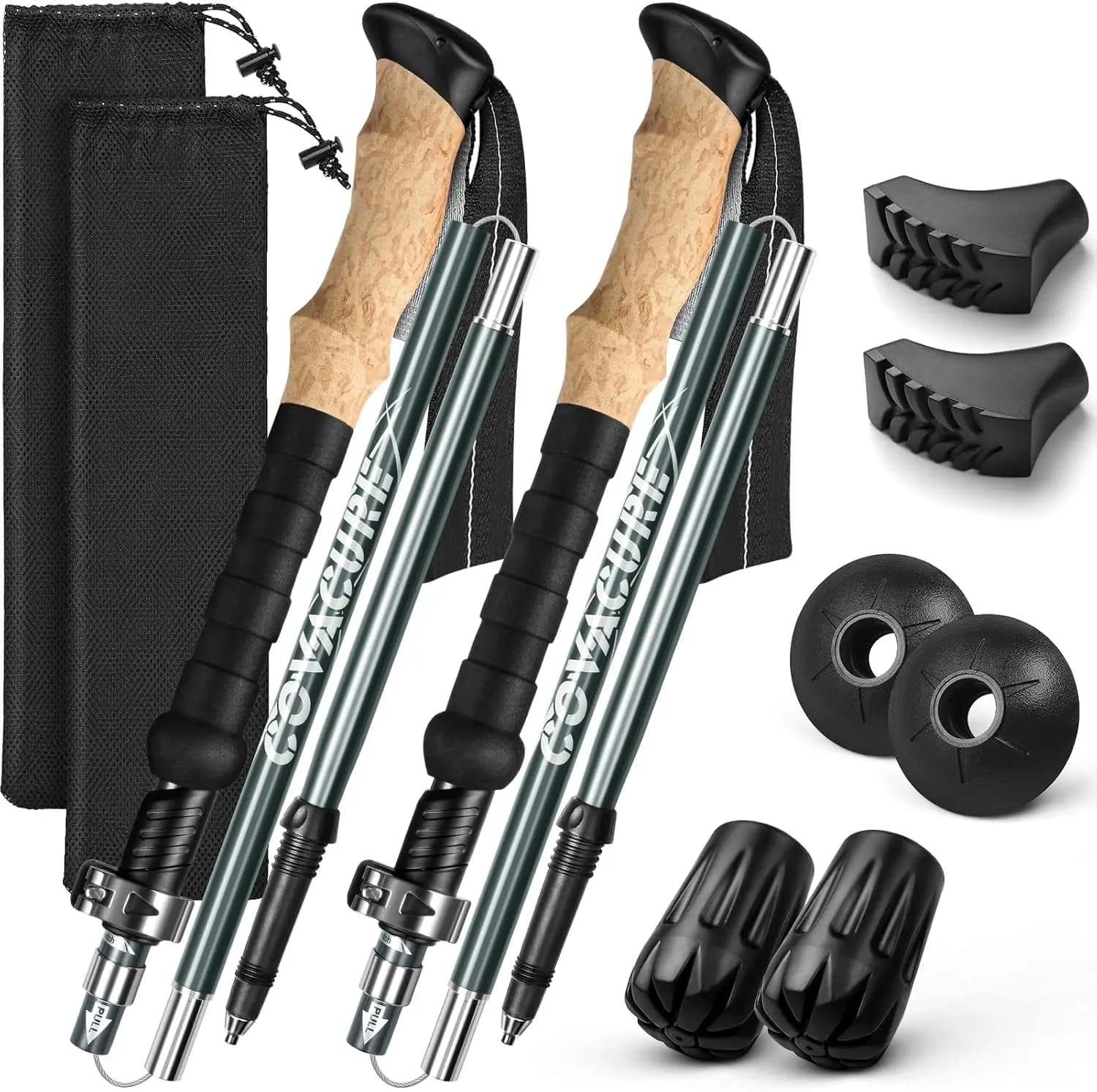 7075 Aluminum Alloy Trekking Sticks - Lightweight and folding hiking equipment for men and women