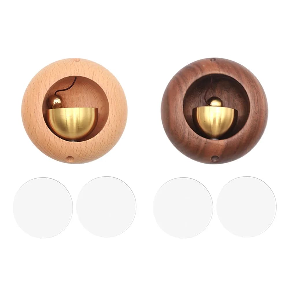 1pc Wooden Wireless Doorbell Magnetic Chime Hanging Wooden Brass Wind Chimes Wall Hanging Decorations Solid Wood Door Bell