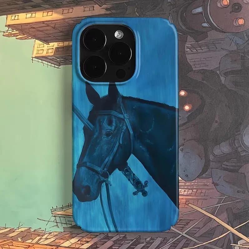 Dreamy Blue War Horse Cartoon Phone Case for IPHONE 17 Air 16E 15 PROMAX 14 Plus 13 12 MINI 11 PRO 16Plus XR Acrylic Phone Cover