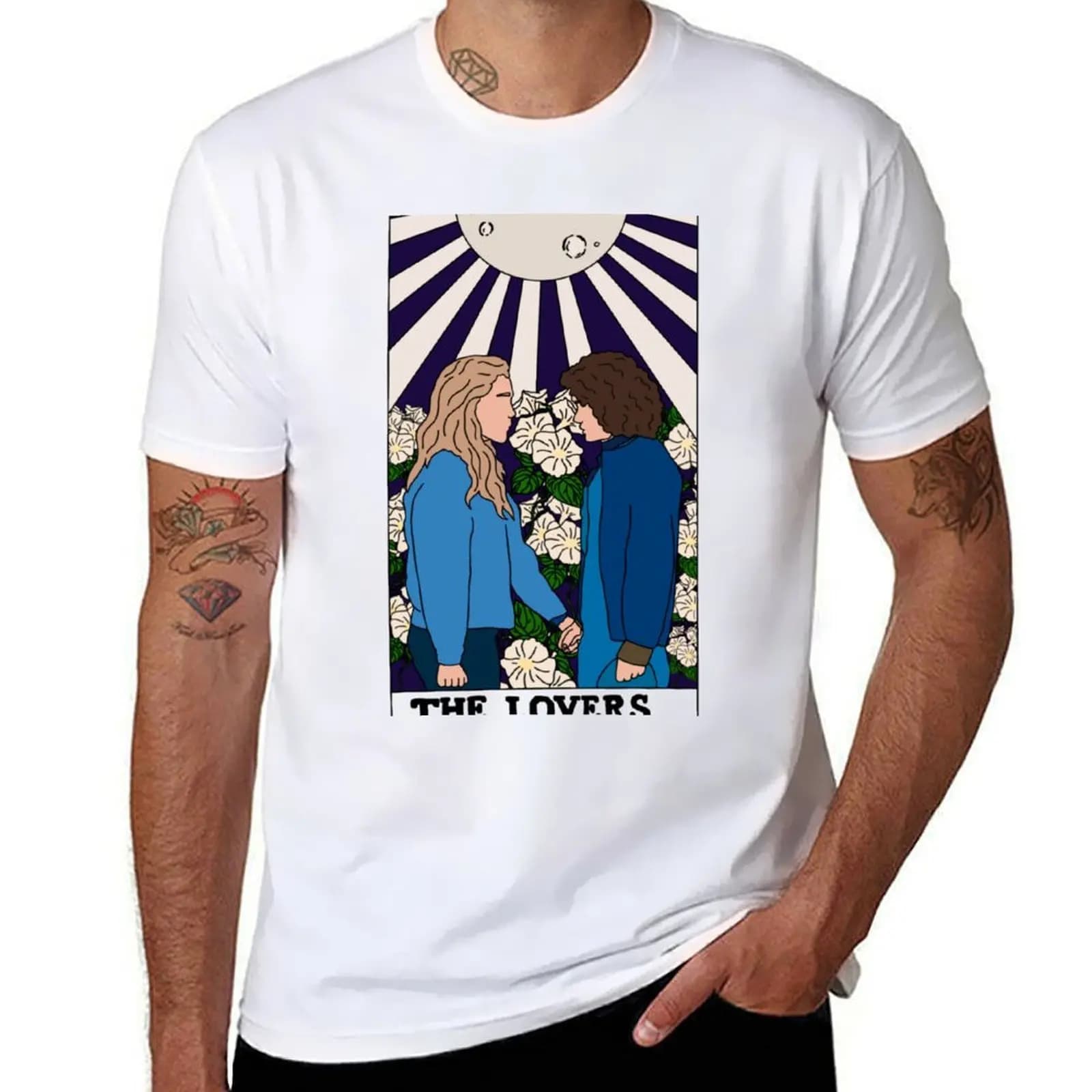 The Lovers Tarot Card Dani e Jamie - The Haunting Of Bly Manor T-shirt magliette in cotone uomo magliette al 100% con stampe T-shirt