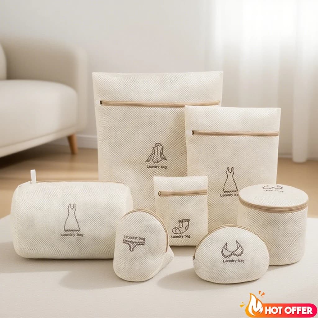 7-size mesh linen bag Polyester laundry wash bags Net laundromat with zipper for washing machines Bra for washing clothes