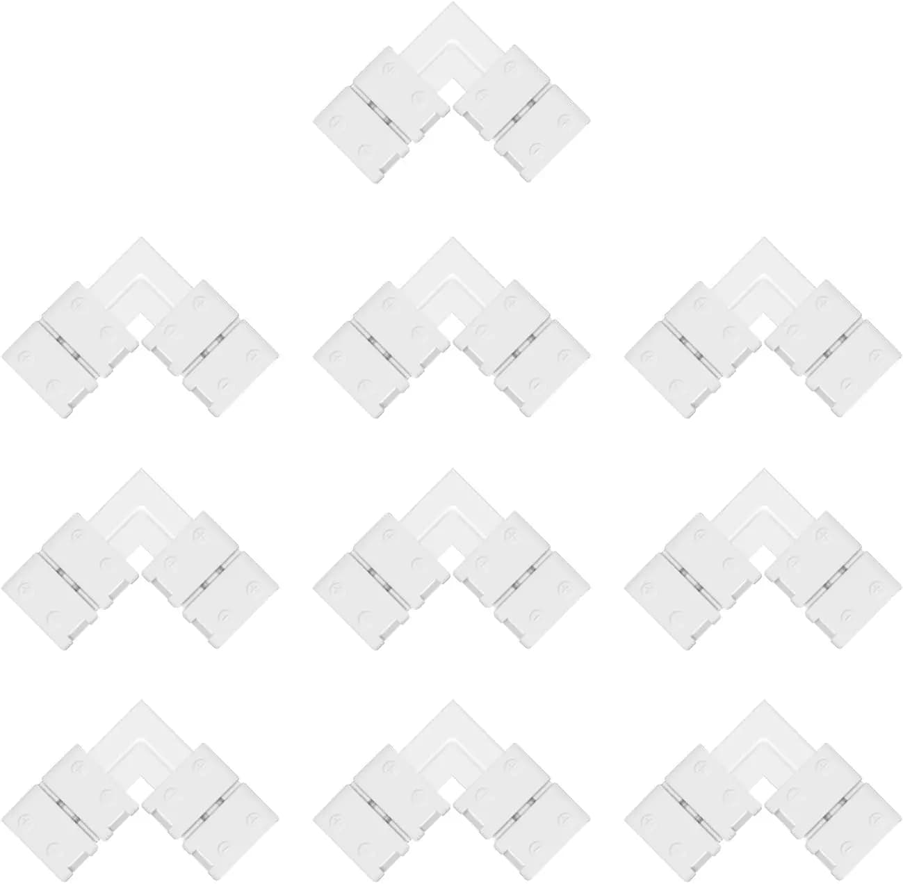 10pcs I /L/T/Cross Shape Solderless Snap Down 4Pin Conductor LED Strip Connector for Quick Splitter Connection of 8mm Wide