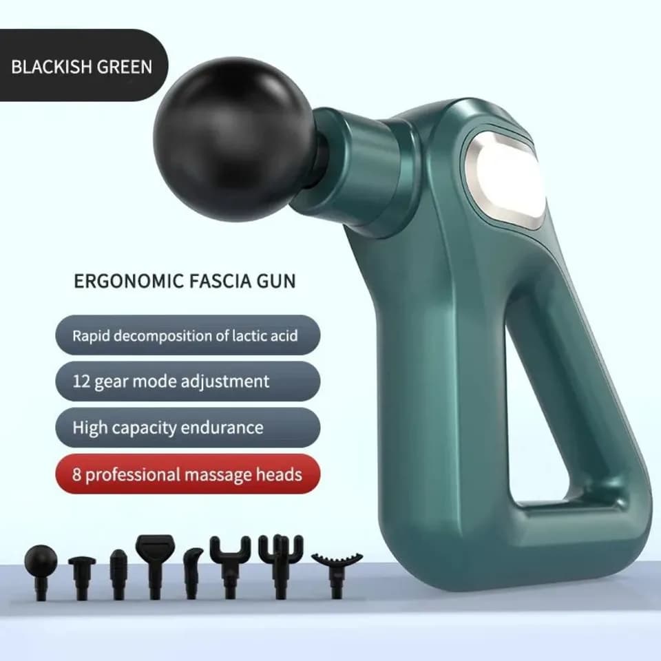 Adjustable Speed Levels Multiple Interchangeable Heads Fitness Equipment Deep Tissue Vibration Therapy Muscle Massage Gun