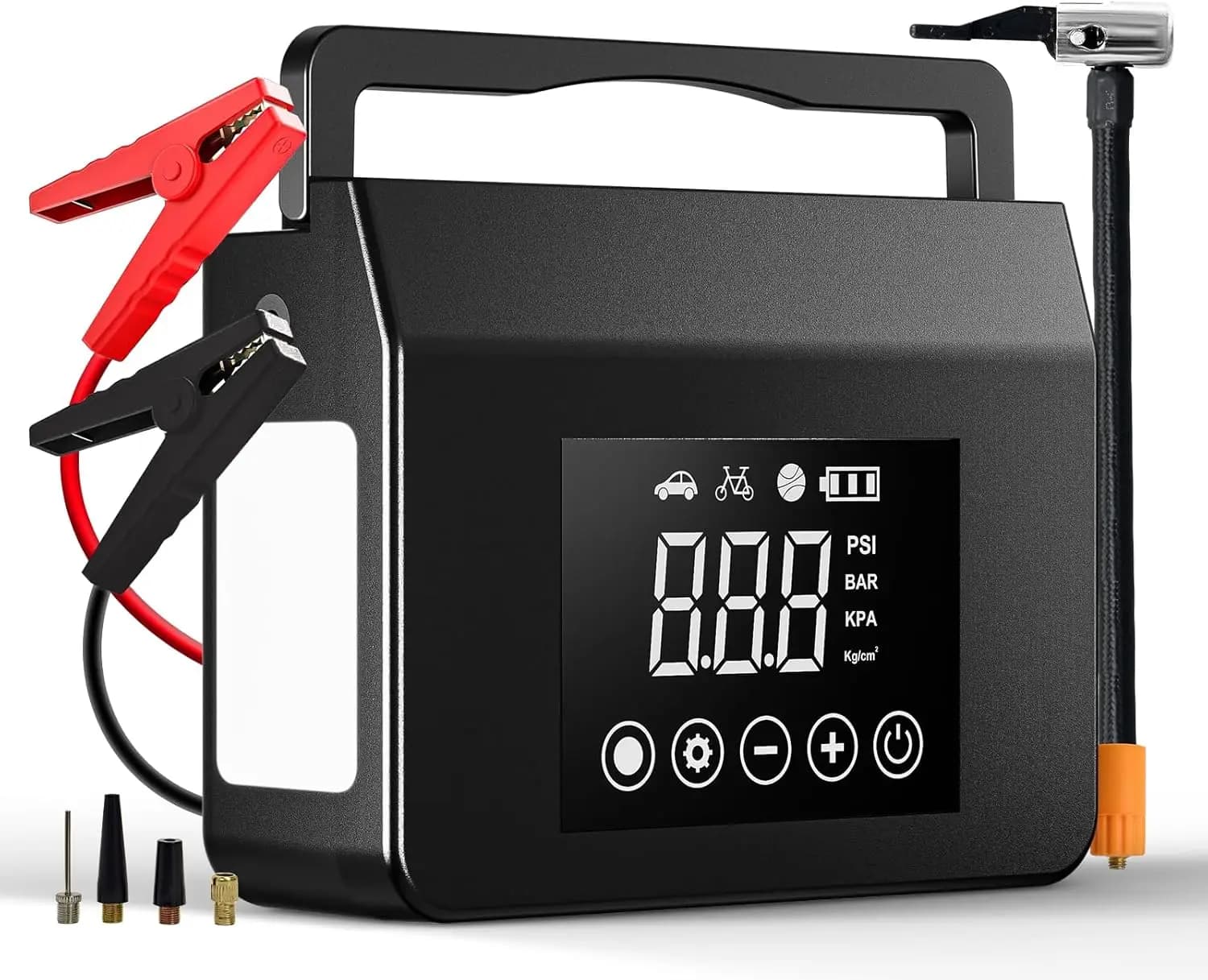 Avviatore portatile da 4000 A con compressore d'aria, alimentazione a batteria per auto da 12 V, gonfiatore da 150 PSI, Power Bank da 15000 mAh, ricarica rapida, Flas