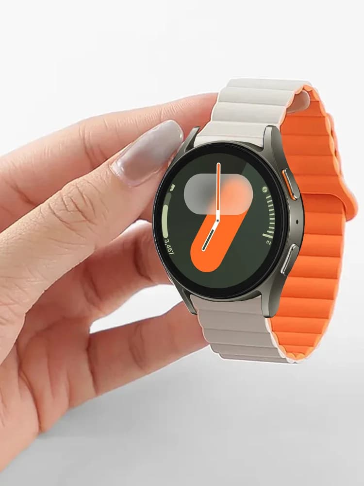 Cinturino in Silicone da 20mm 22mm per Samsung Galaxy watch 7/6/4/5 pro/active 2 bracciale con anello magnetico amazfit HUAWEI watch GT 2e 3 band