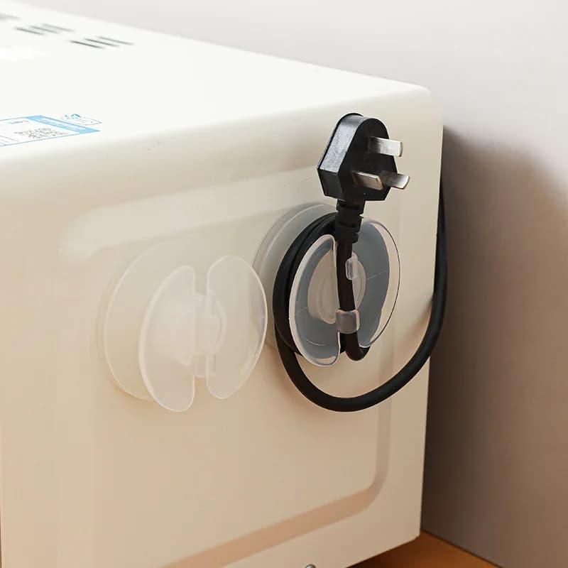 Organizzatore di cavi a ventosa multiuso, avvolgicavo senza foratura, gestione cavi per cucina e bagno, gancio per prese, supporto per telefono