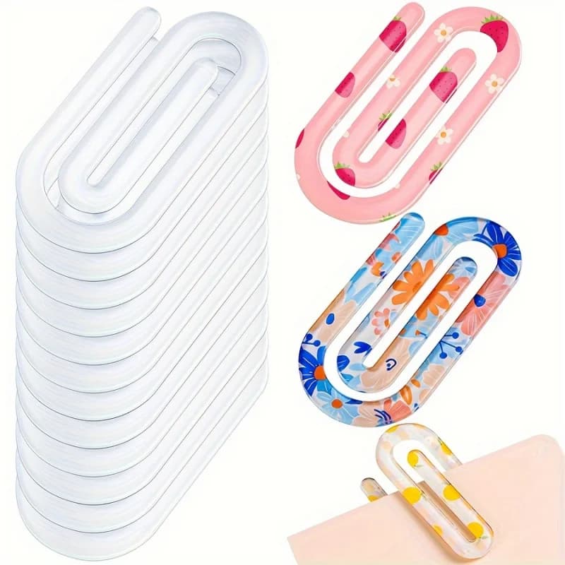 12 fermagli per carta in acrilico jumbo, supporti trasparenti per sublimazione fai da te, trasferimento a caldo, artigianato, regali - Ideali per uso domestico, ufficio, scuola