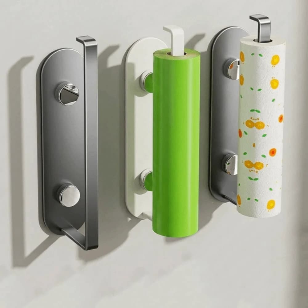Carbon Steel Suction Cup Tissue Hanger No-Drill Space Saving Paper Towel Holder Wall Mounted Roll Paper Dispenser Toilet