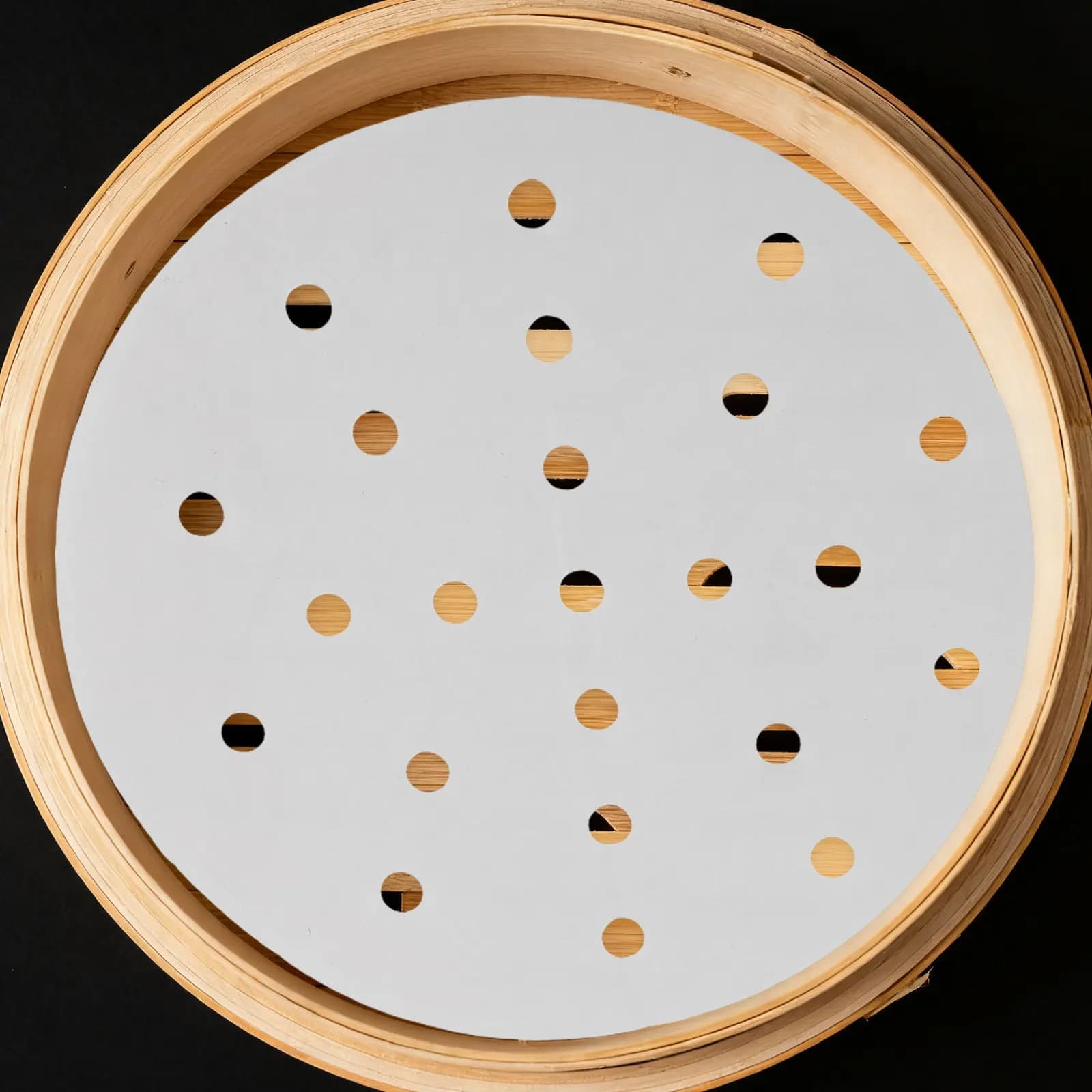 400 Pezzi di Carta Forno Rotonda Perforata per Vaporiera, Forno ad Aria, Cestini per Dim Sum e Ravioli