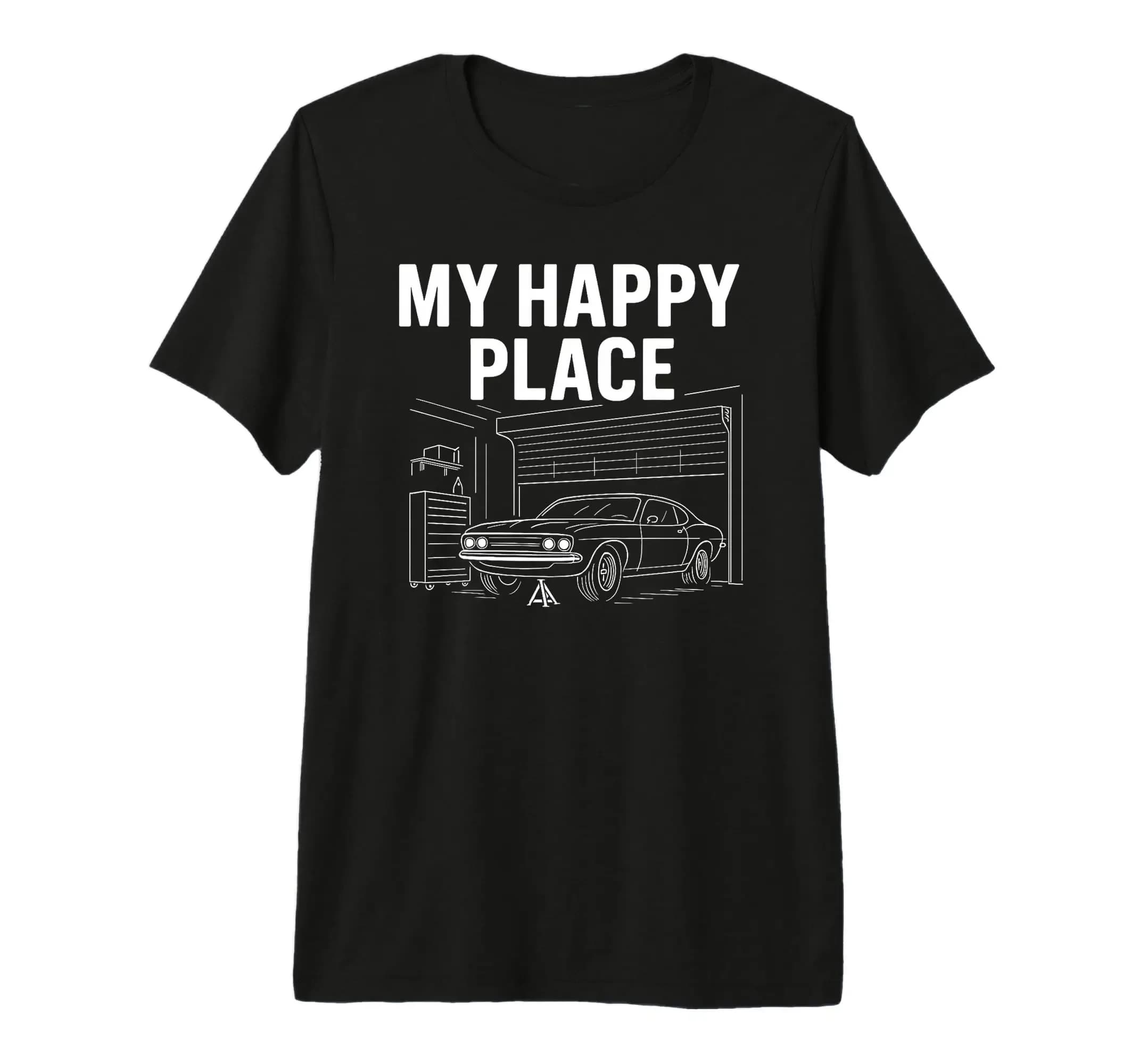 My Happy Place - Car Guy Muscle Car Mechanic Premium Tri-blend T-Shirt