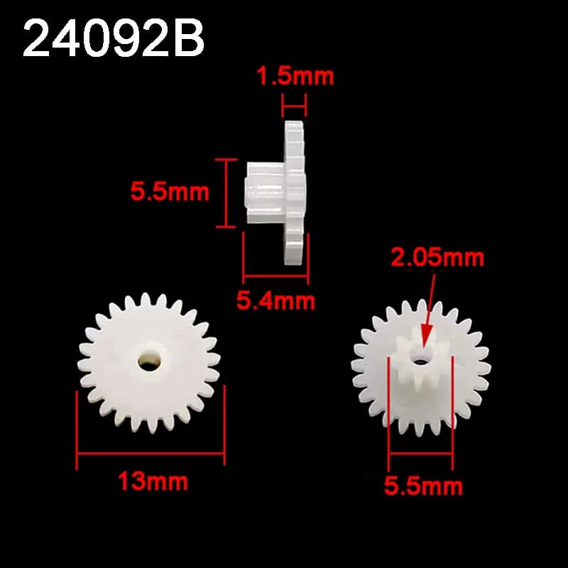 24092B 0.5M Ingranaggio Duplicato 24 Denti OD = 13mm 9 Denti Od = 5.5mm 24T + 9T Doppio Pignone Giocattolo FAI DA TE Modello Accessori