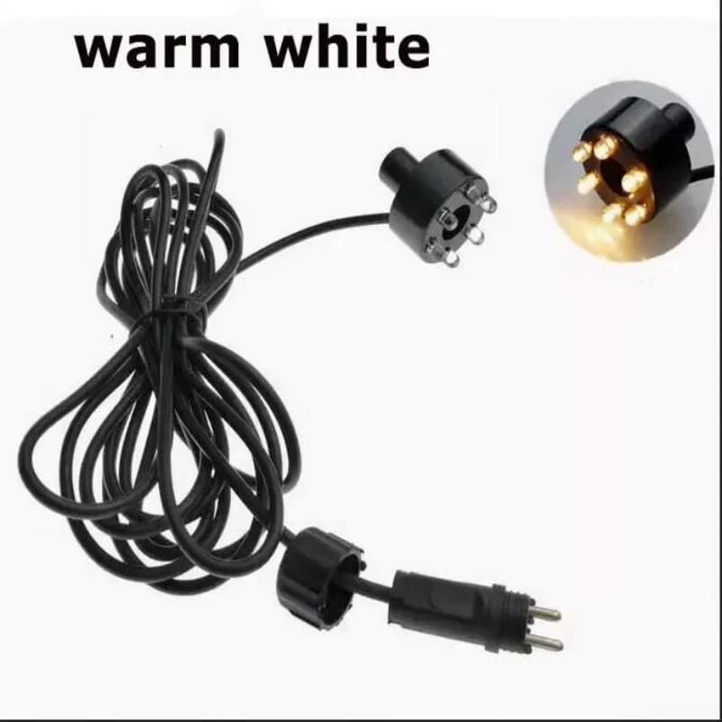 Anello luminoso subacqueo a 6 LED per fontana, laghetto per pesci, acqua, giardino, adattatore ca, bianco caldo, multicolore