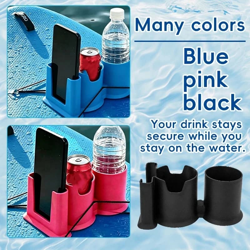 New Kayak Paddle Board Dual Cup Holder With Phone Stand Stable Anti Slip Base Perfect SUP Boating Kayaking Outdoor Water Sports