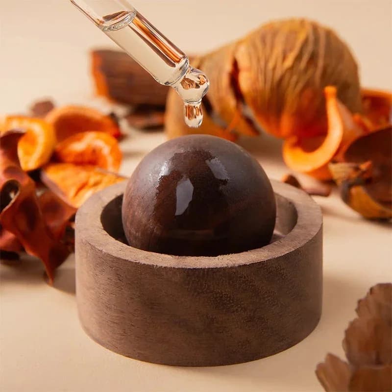 Diffusore di oli essenziali in legno elegante da 1 pezzo - Design sferico, nessuna energia elettrica necessaria, diffusore per fragranze per ambienti
