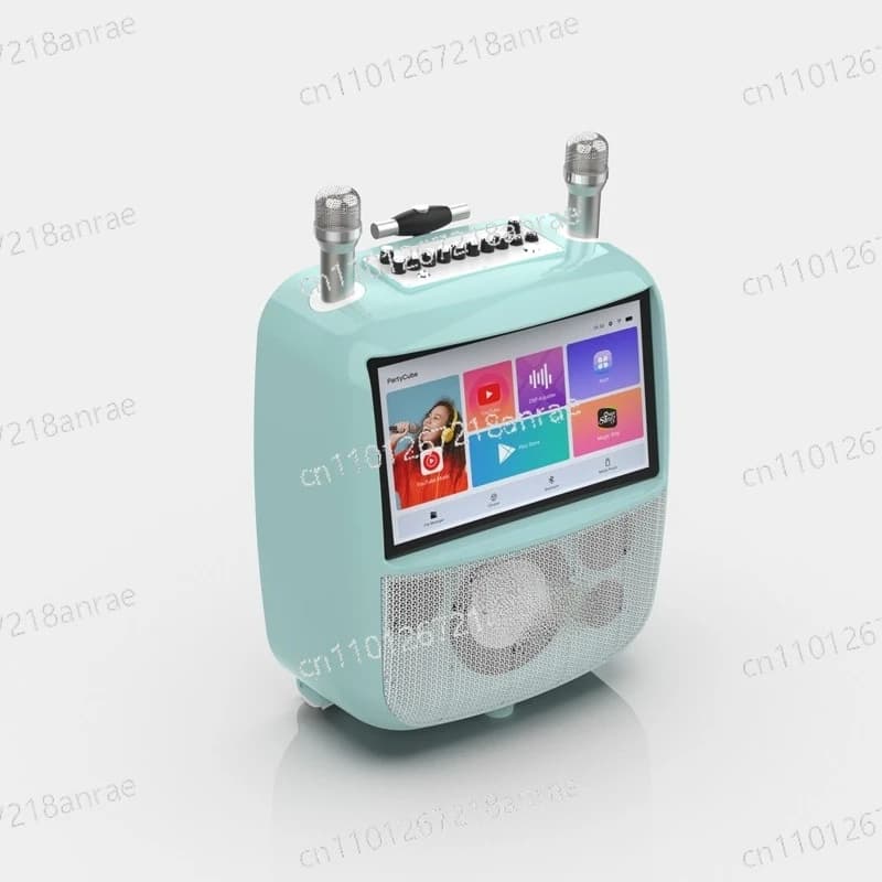 Sistema karaoke portatile con schermo da 15,6 pollici, facile da trasportare, per interni ed esterni, sistema karaoke KTV.