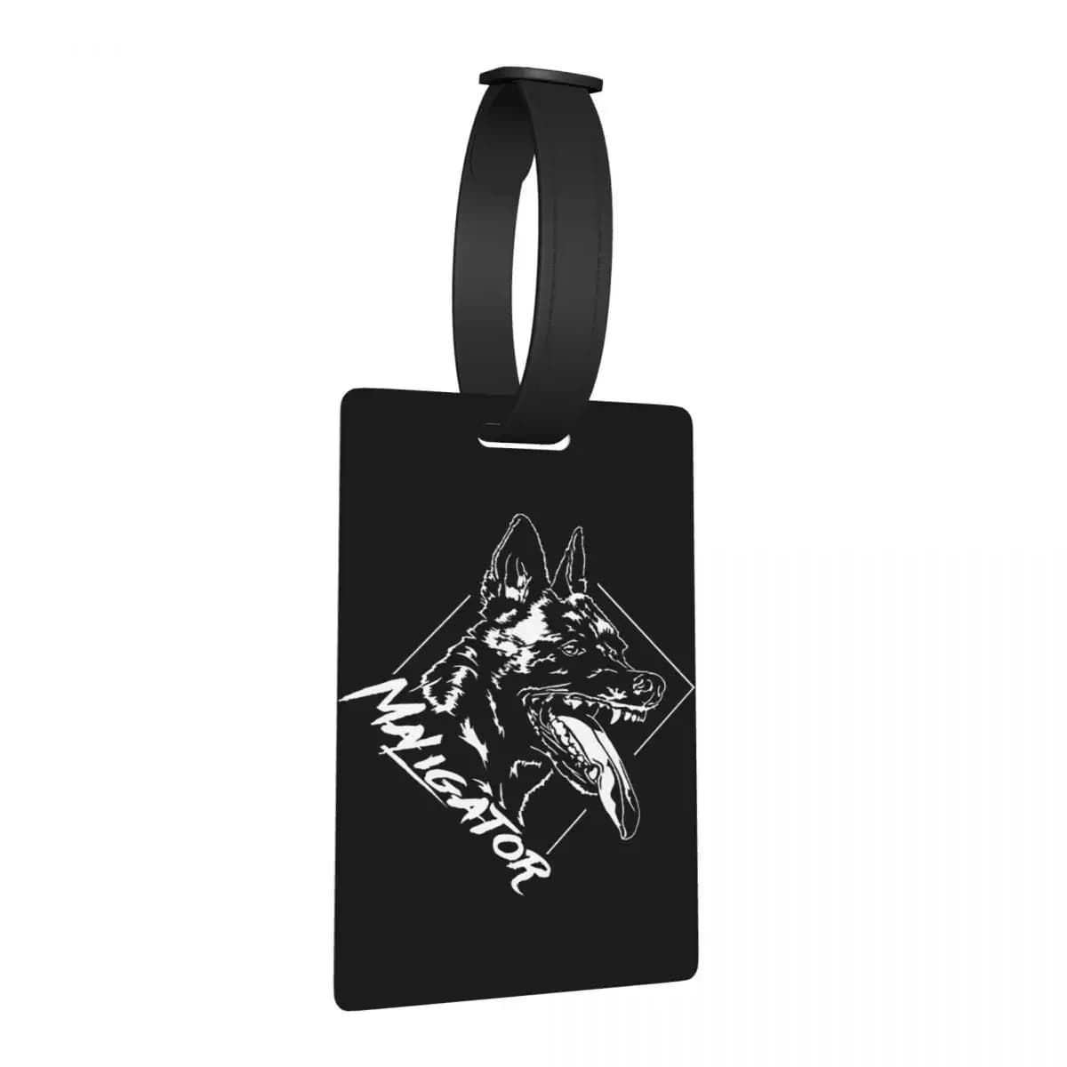 Maligator Pastore Belga Cane Malinois Ritratto Etichette per bagagli Valigia Bagagli da viaggio Etichetta d'imbarco Porta etichette ID Nome Indirizzo