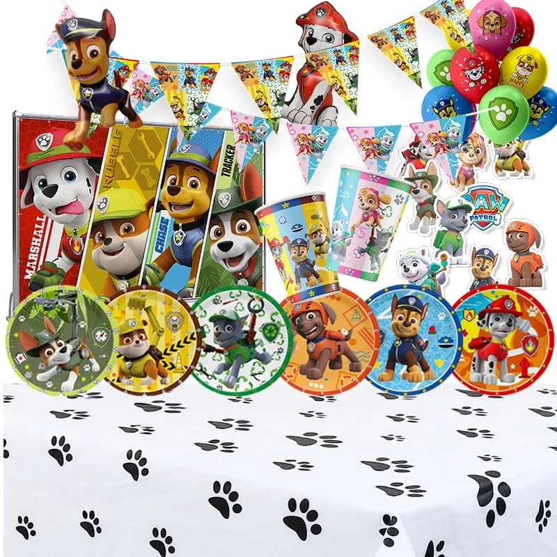 Cute Paw Patrol Dogs Decorazione Bomboniere Piatto Bambini Forniture per feste di compleanno per bambini Set di stoviglie usa e getta Baby Shower