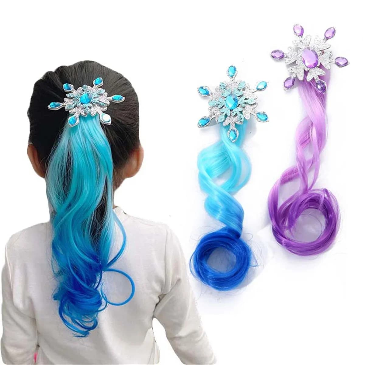 Hair clips for wig with snowflake for girls Beautiful princess Forcine Anime Elsa Snowflake Hairgrip Barrettes Hair Accessories