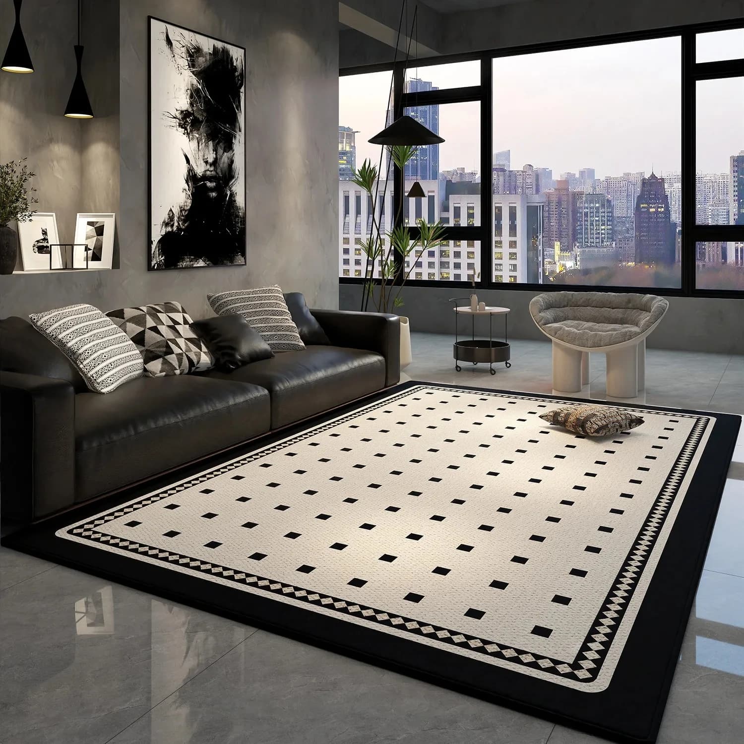 VIKAMA Minimalist Bedroom Carpet, Soft And Washable For The Living Room And Sofa Area Floor Mats, Modern Home Decoration