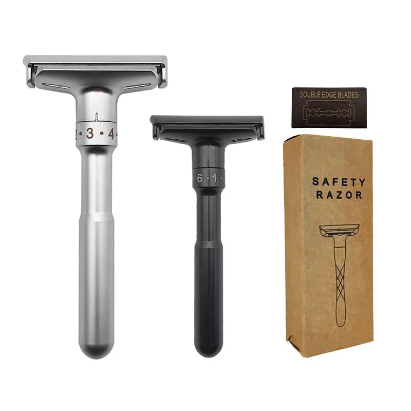 2023 adjustable safety shaver Double Edge Classic Mens shaving with 5 blades 1-6 Gear shaver for depilation from delicate to aggressive