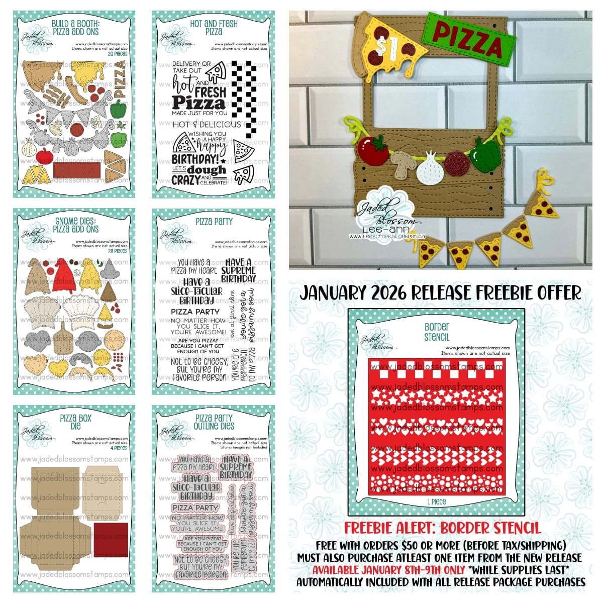 2026 New Stamp Gnome Dies: Build a Booth Die: Pizza Add Ons Dies Stamps Stencil Set DIY Scrapbooking Diary Card Cut Die Template