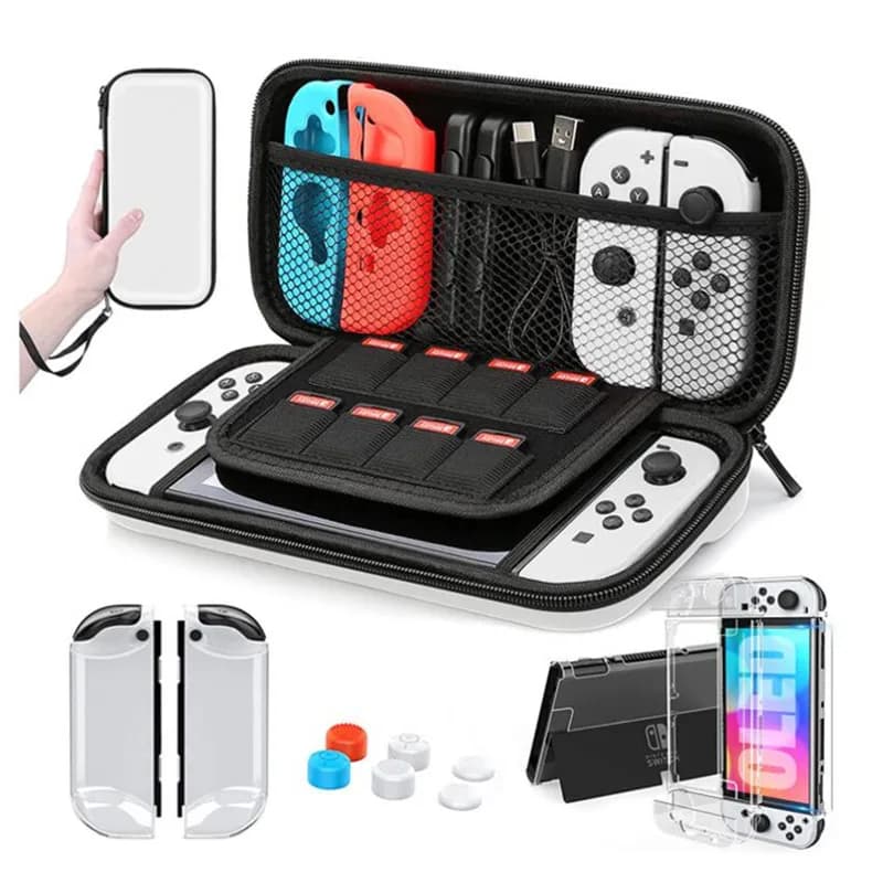 Custodia Protettiva per Switch OLED con Protezione Schermo, Guscio Trasparente in TPU Morbido per Console Switch OLED