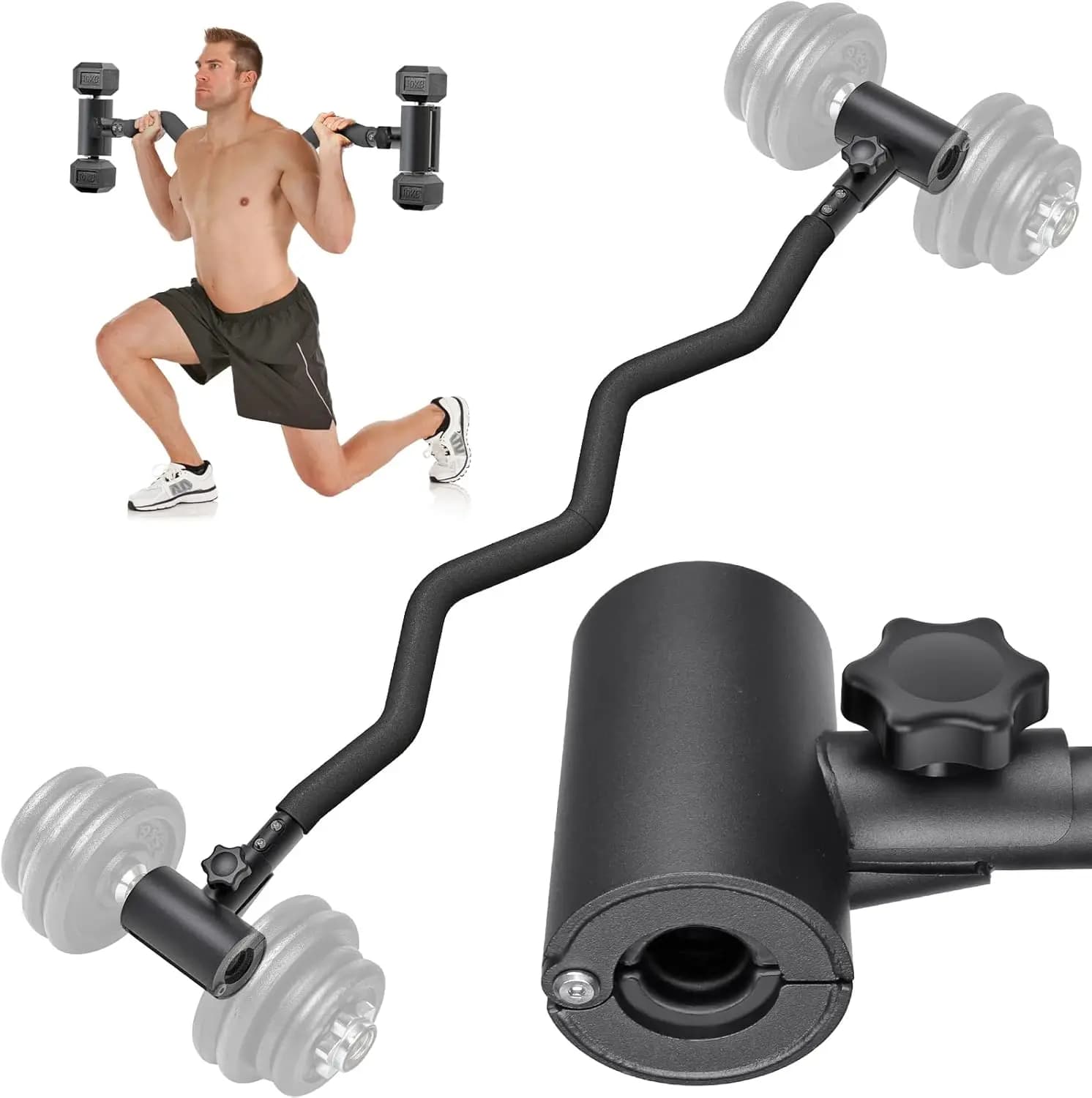 Adjustable Handlebar to Balancer Converter - EZ Curl Bar Adapter for Versatile Training in Home Gym