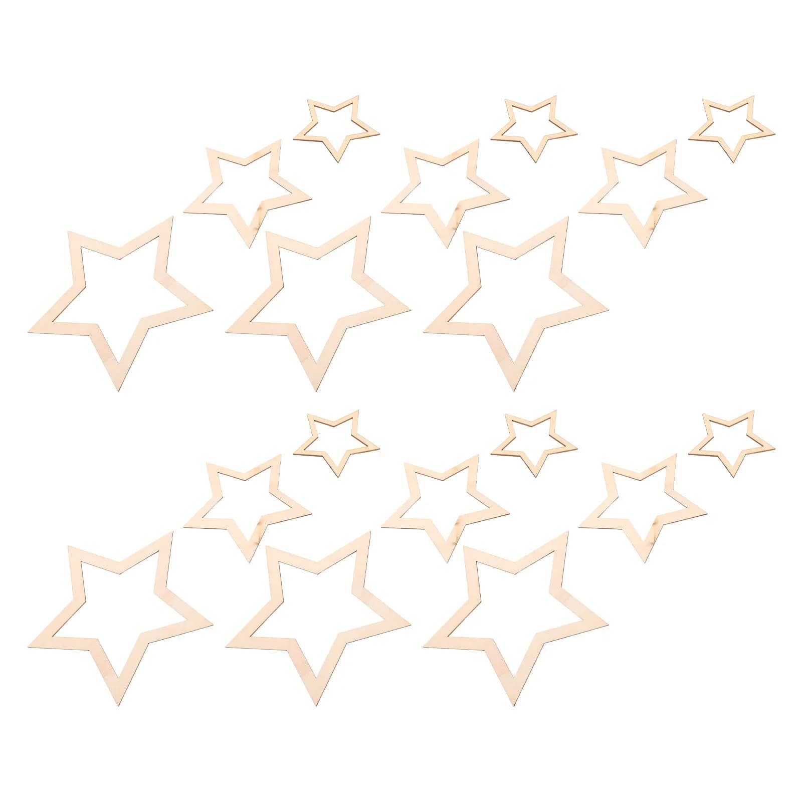 18Pcs Star Dreamcatcher Frame Wooden Hoop Rings for DIY Crafts Floral Wreath Making Wall Hangings Home Decoration