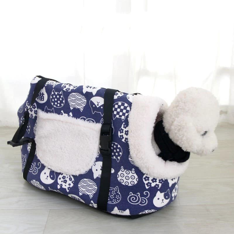 Trasportino portatile per animali domestici per gatti pieghevole per uscire zaino da viaggio per cani traspirante con una spalla alla moda con cerniere di sicurezza di bloccaggio