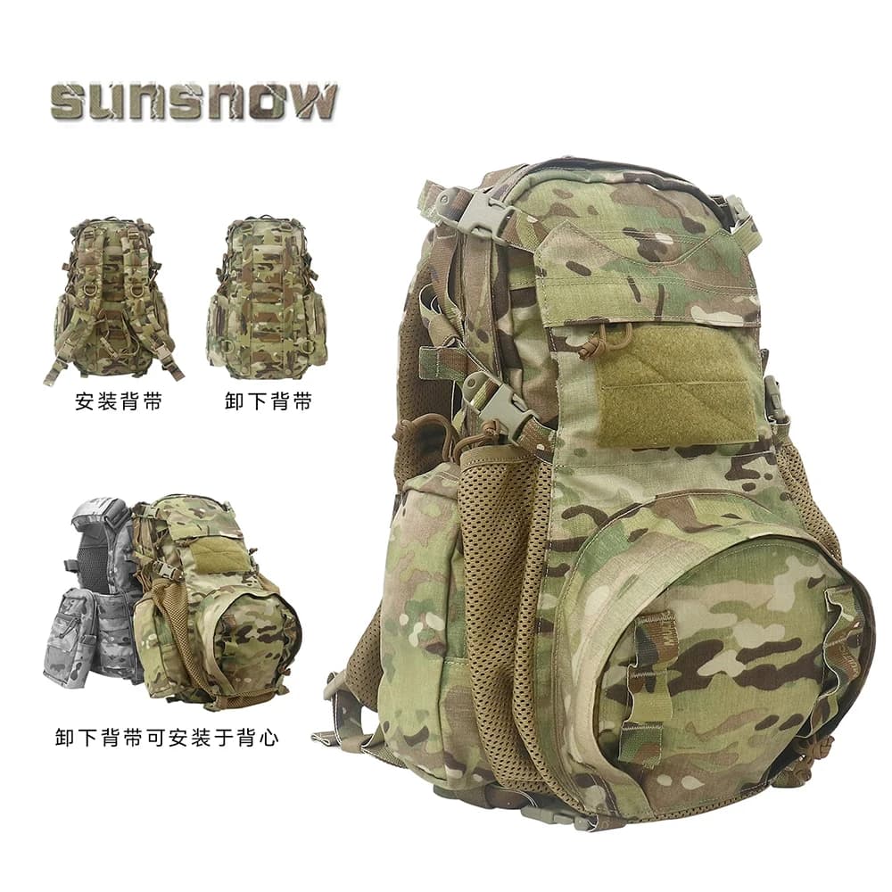 12 litre outdoor tactical backpack with helmet bag and water bag