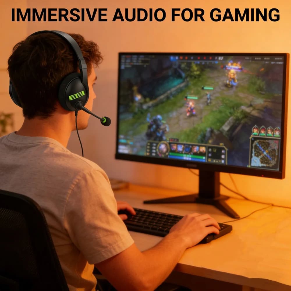 Cuffie USB Bluetooth con riduzione del rumore fisico, auricolari stereo per telefono, PC, gaming, con archetto, idea regalo