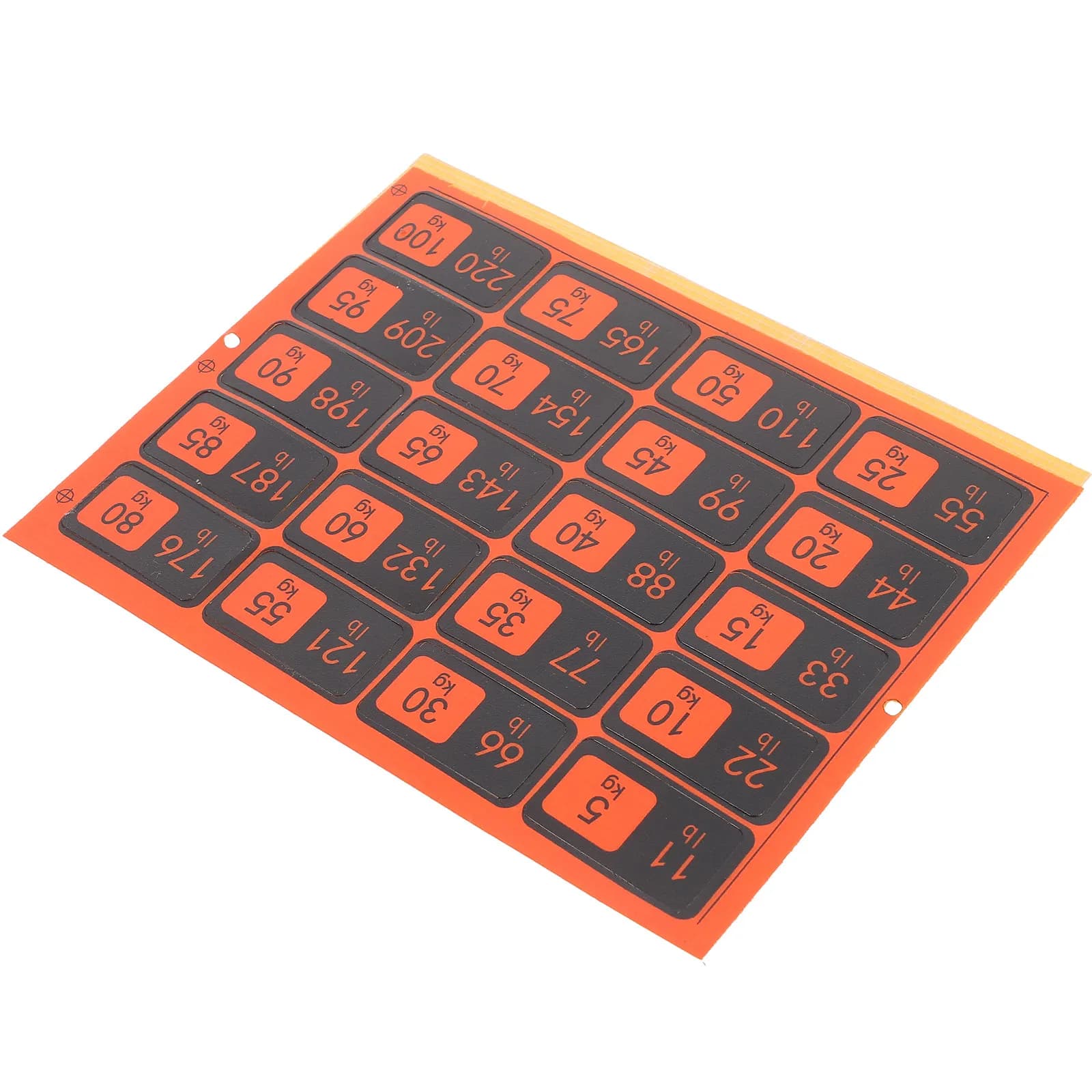 1 Sheet Gym Weight Plate Sticker Reusable Adhesive Sticky Labels Weight Tag Decal for Gym Equipment Weighting Blocks